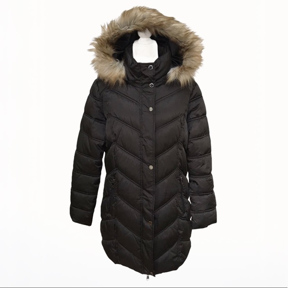 Kenneth Cole Faux Fur Puffer Hooded Parka/Coat - L - Picture 5 of 17